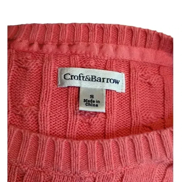 Croft & Barrow Cable Knit Sweater with Buttons on Shoulder Size S - Picture 5 of 6